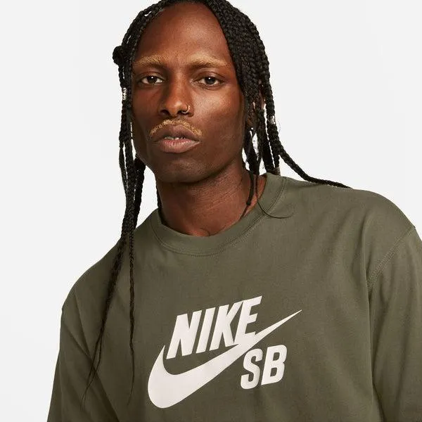 Nike SB Logo Skate Tee Medium Olive - White