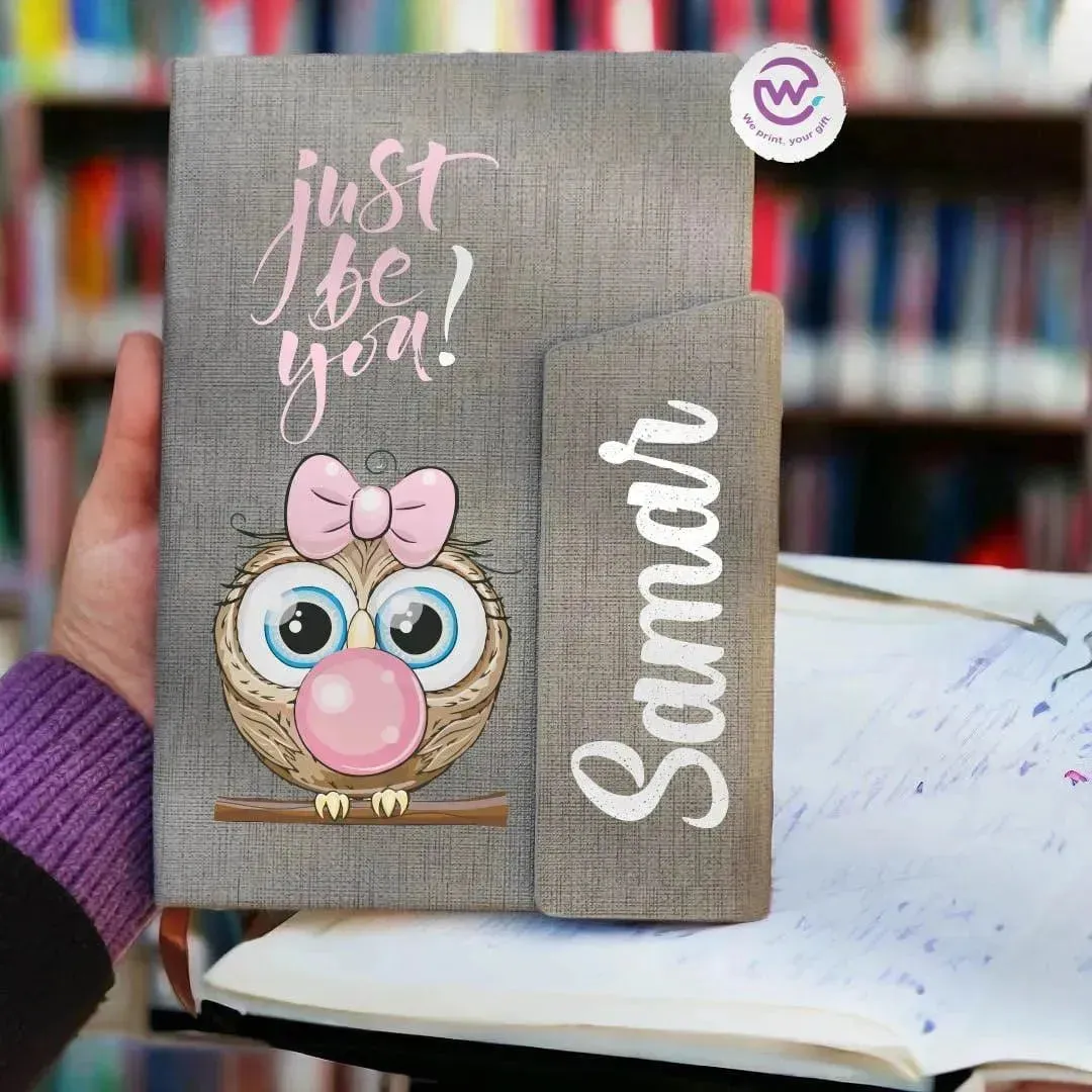 Notebook with magnetic closure-Cute Owl