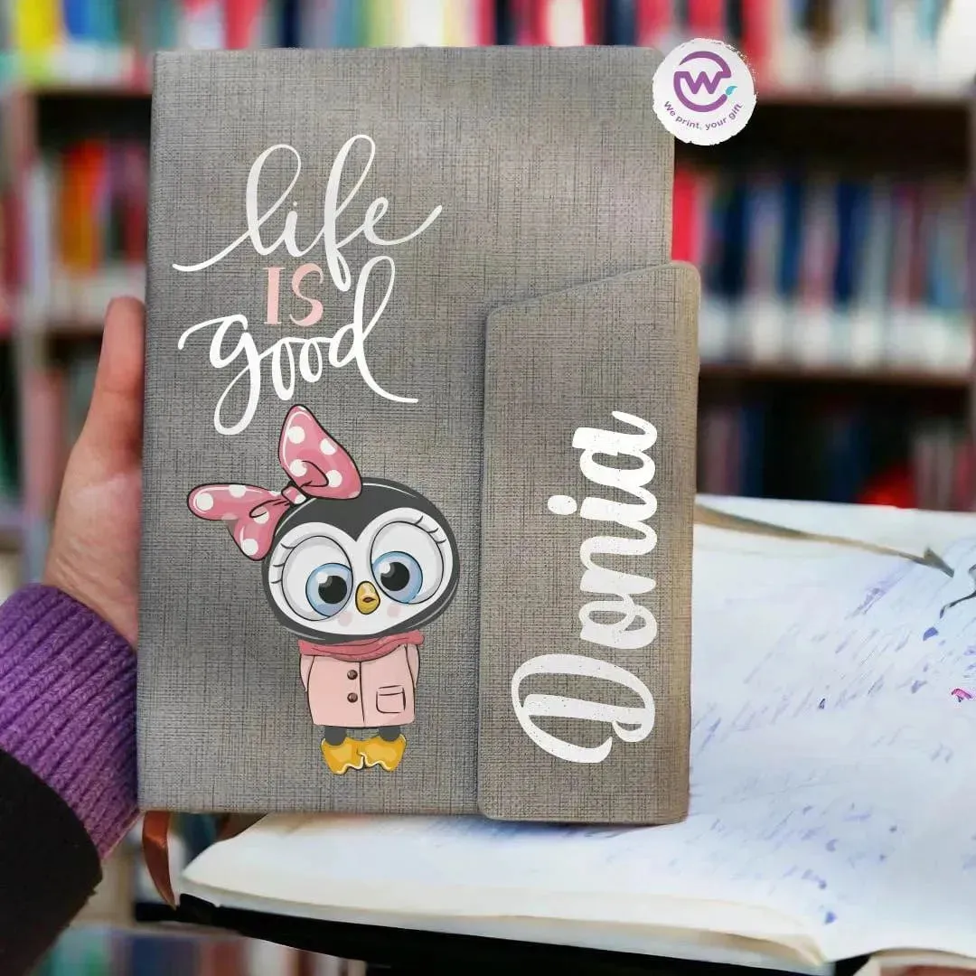 Notebook with magnetic closure-Cute Owl