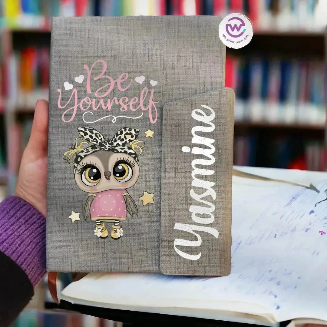 Notebook with magnetic closure-Cute Owl