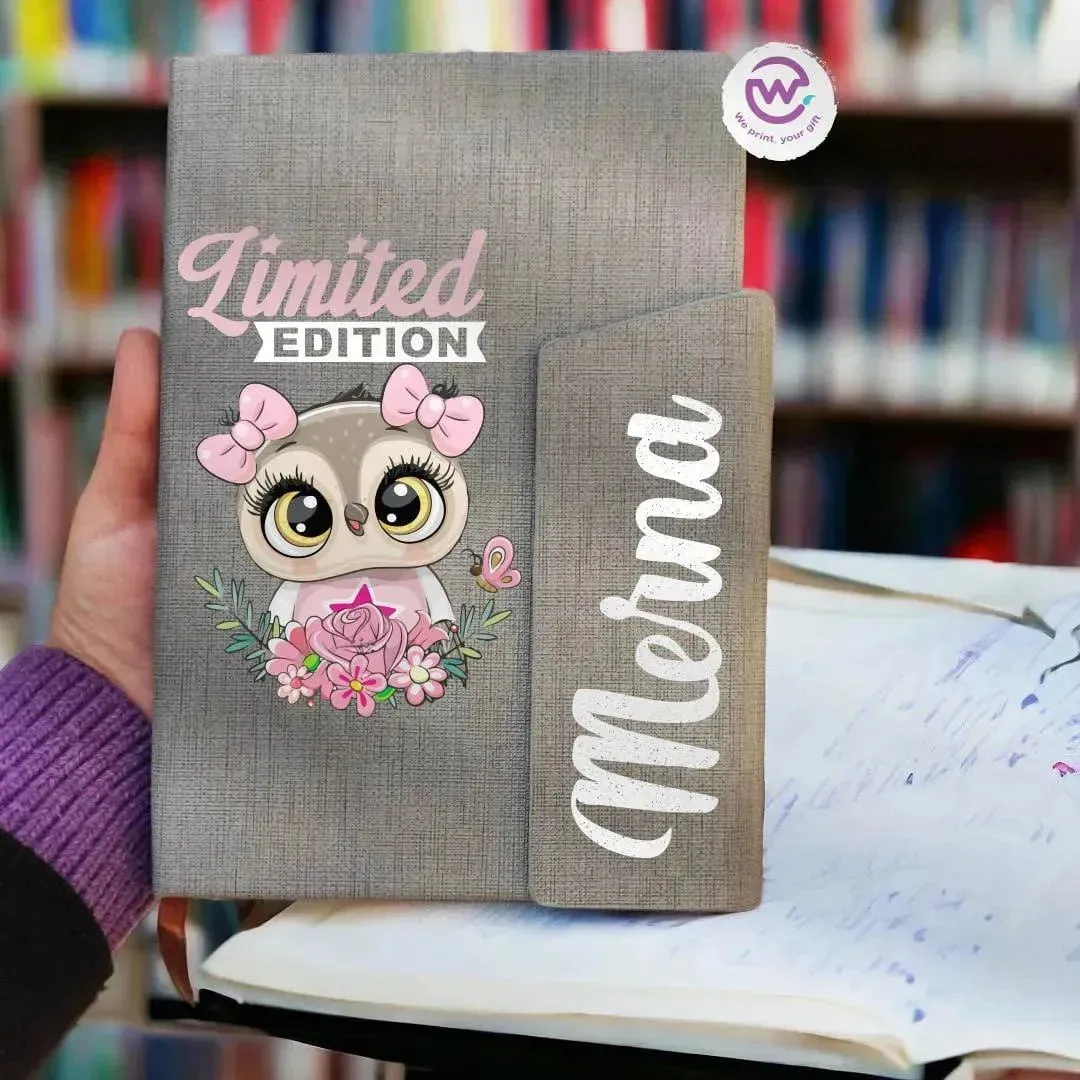 Notebook with magnetic closure-Cute Owl