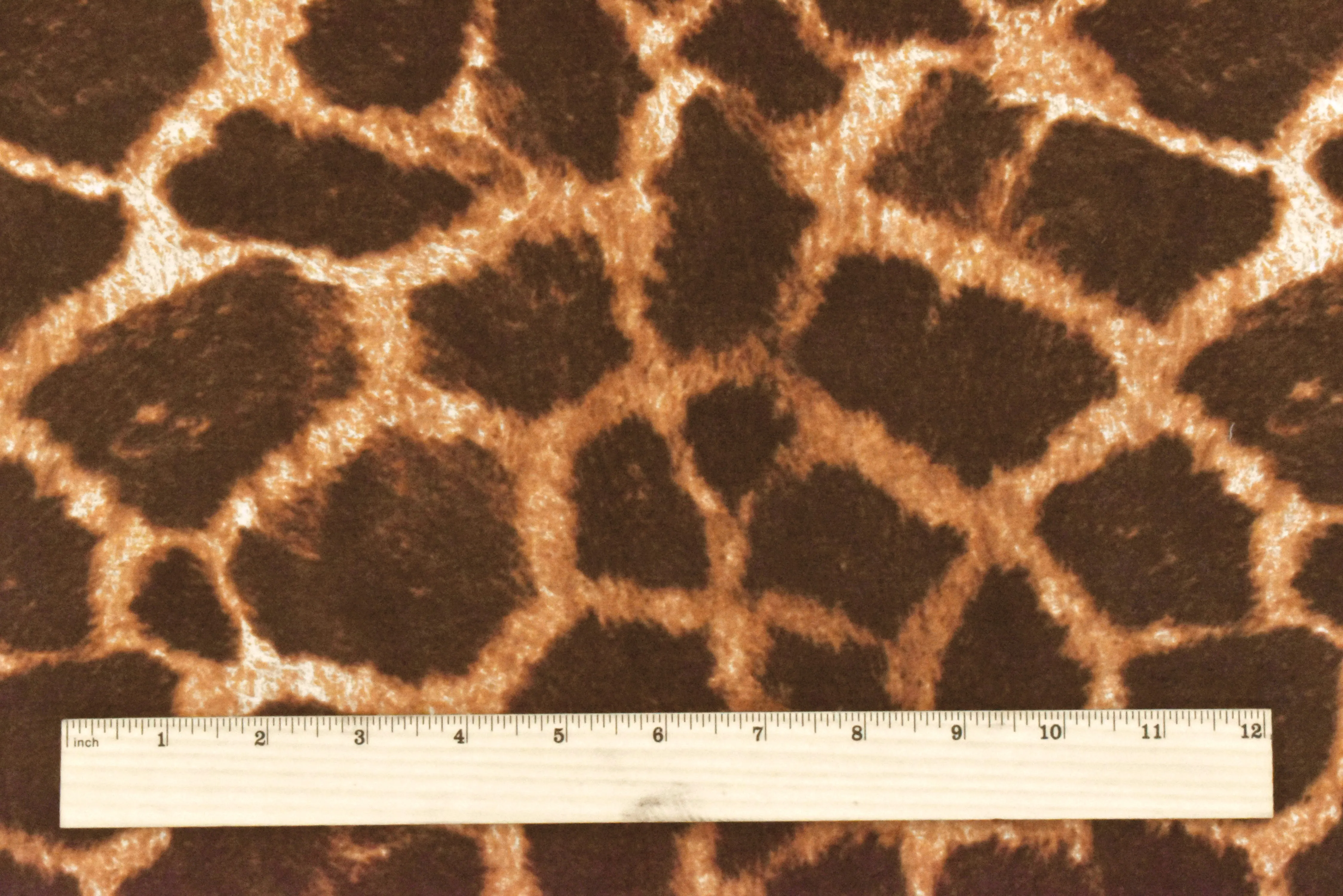 Orange Brown-Multi Giraffe Printed Cotton Twill Woven Fabric