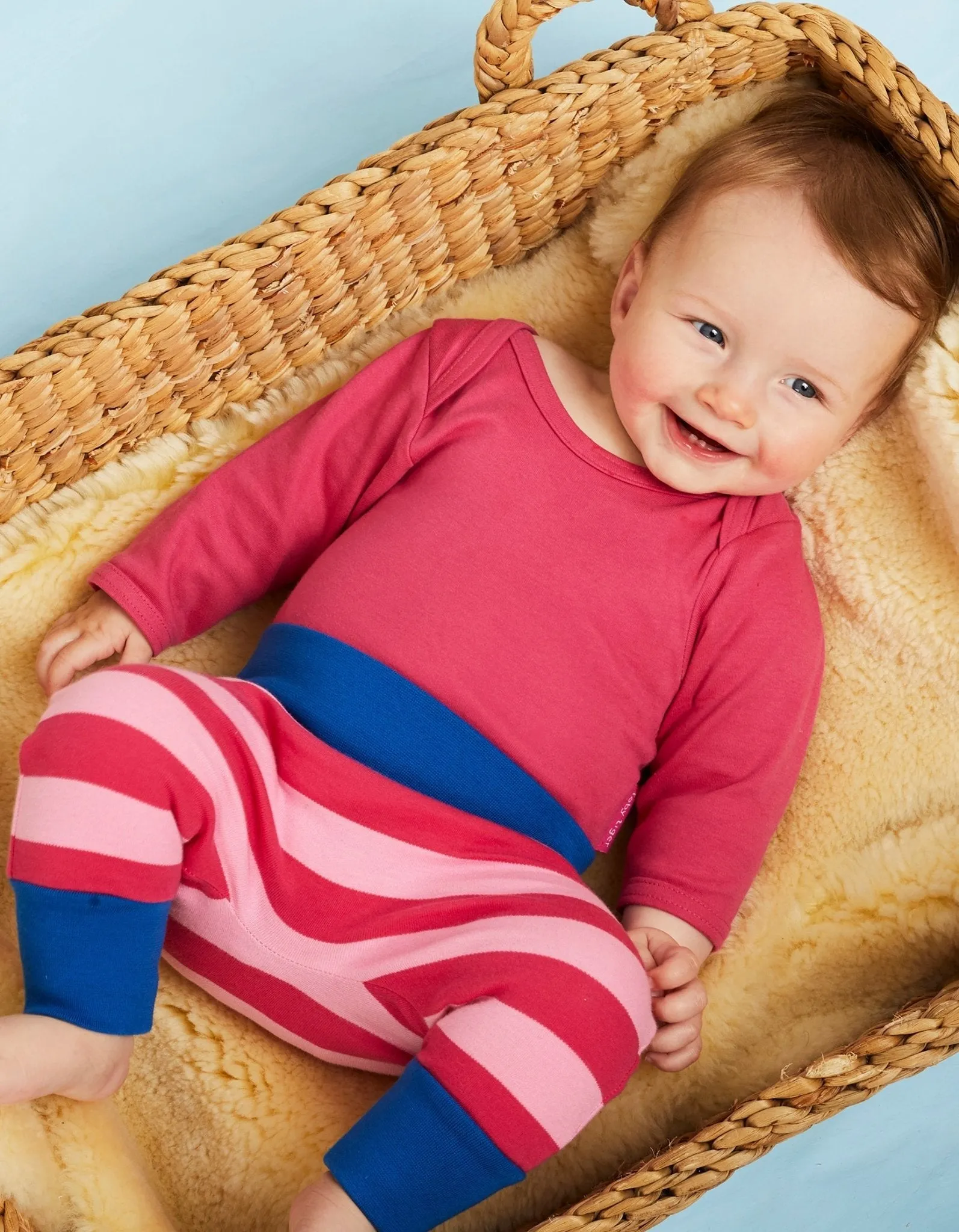 Organic Pink/Pink Stripe Yoga Pants