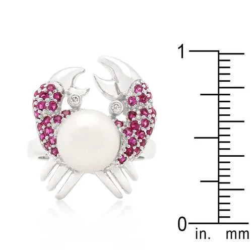 Pearl Crab Cubic Zirconia Ring