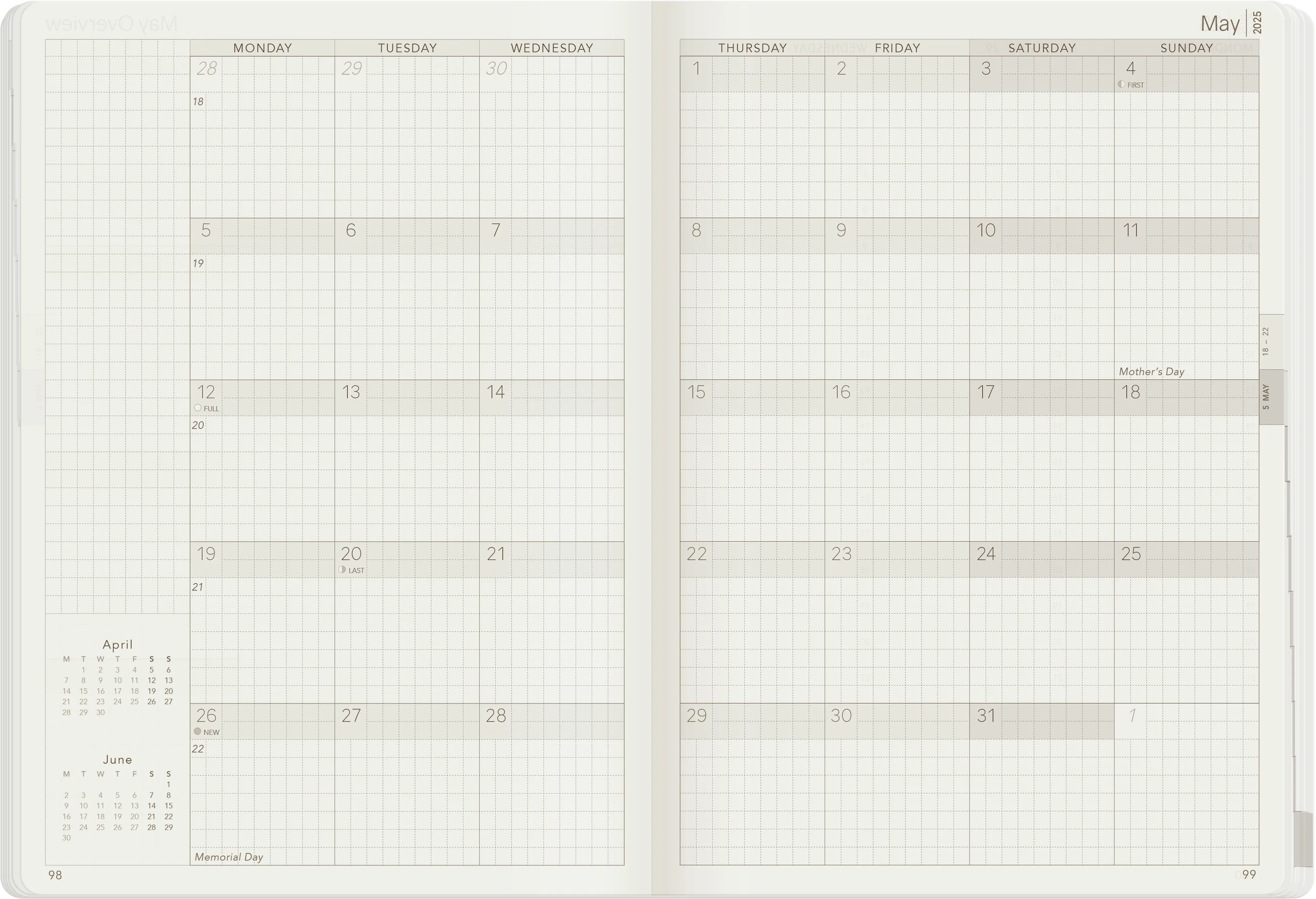 PRE-ORDER | 2025 A5 Weekly Planner | 52gsm Tomoe River Paper | Core | Stacked Weekends