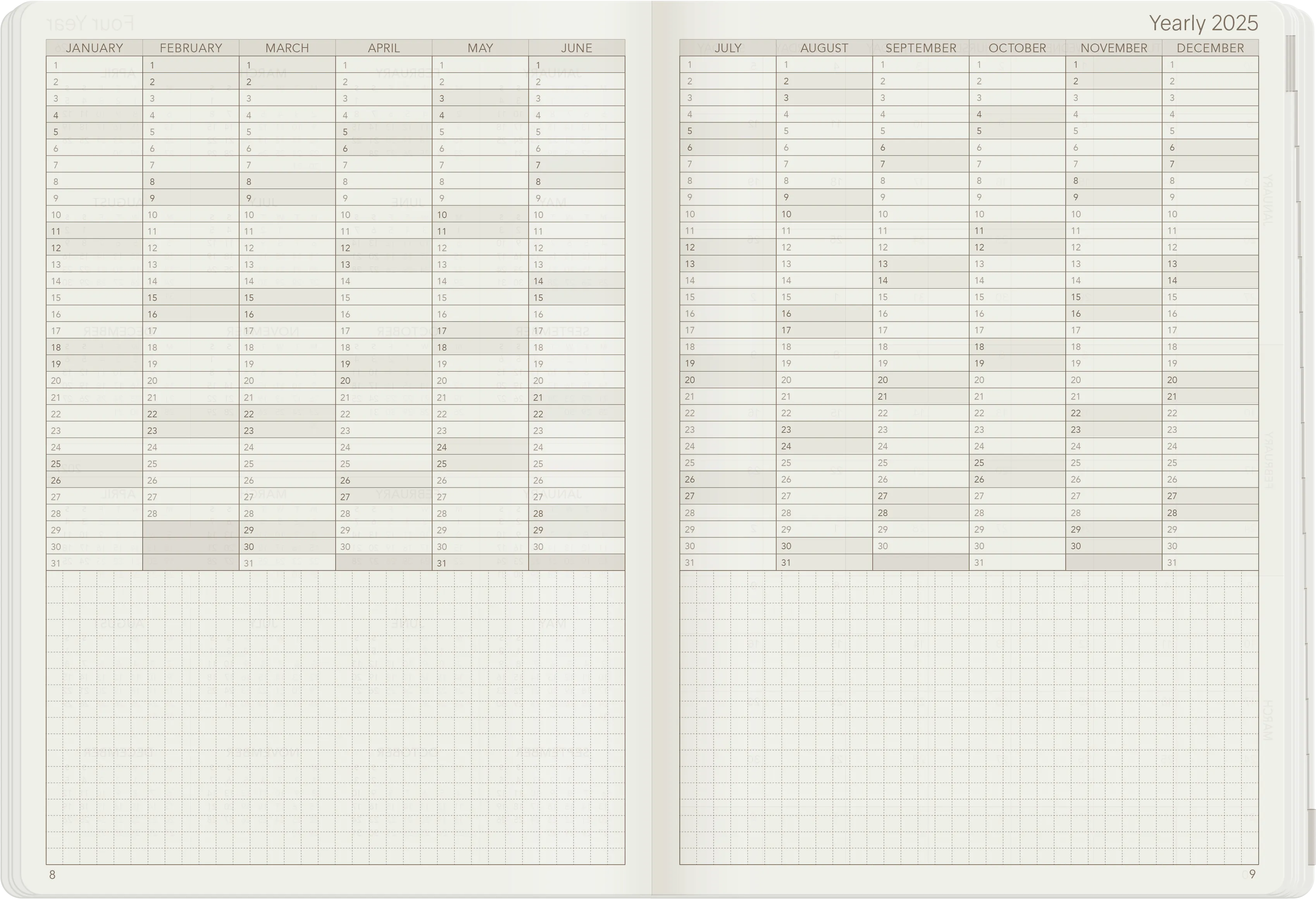 PRE-ORDER | 2025 A5 Weekly Planner | 52gsm Tomoe River Paper | Core | Stacked Weekends