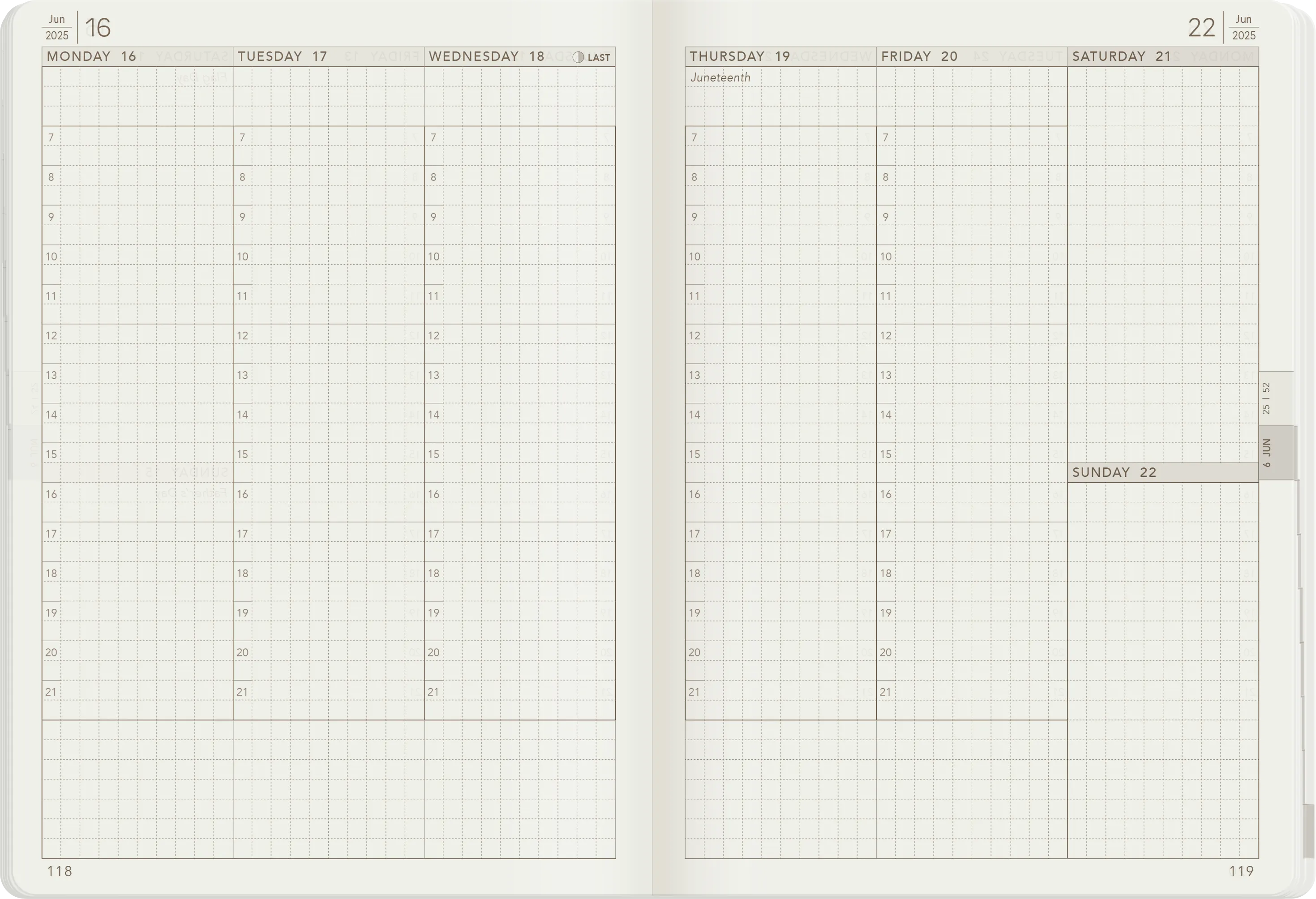 PRE-ORDER | 2025 B6 Weekly Planner | 52gsm Tomoe River Paper | Core | Stacked Weekends