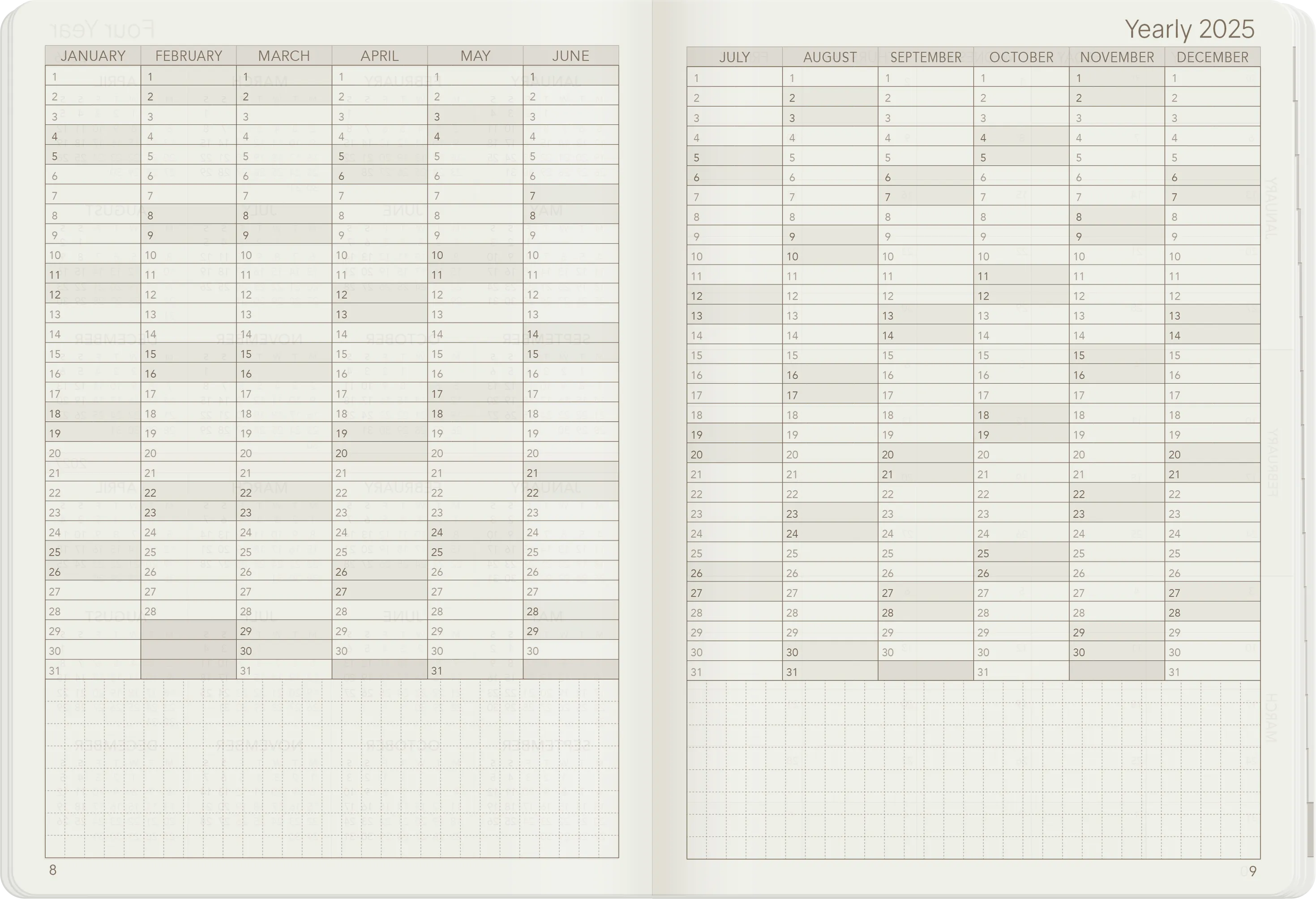 PRE-ORDER | 2025 B6 Weekly Planner | 52gsm Tomoe River Paper | Core | Stacked Weekends