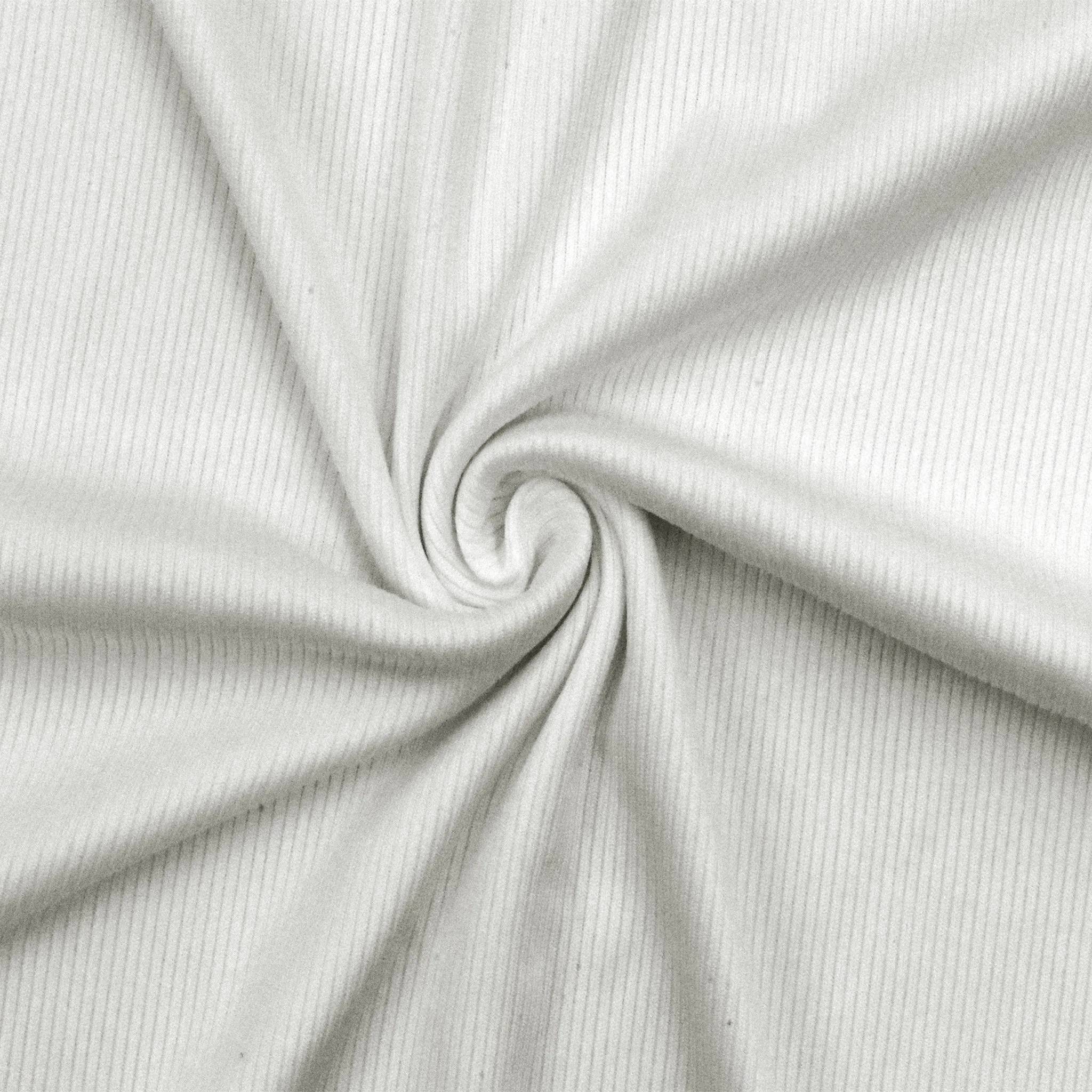 Premium White 2x2 Rib Famous Maker Stretch Knit Yoga Activewear Fabric