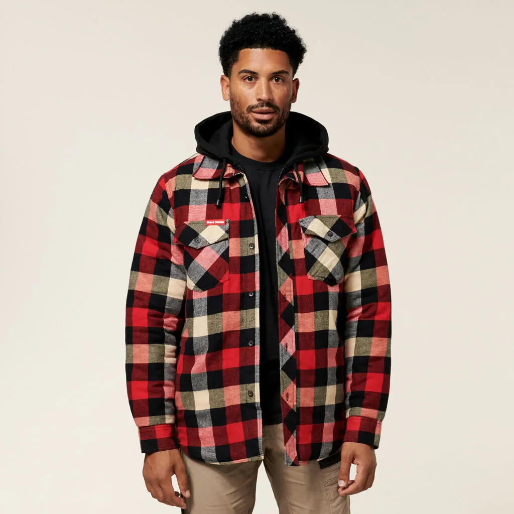 Quilted Flannel Hooded Shacket - Y06690