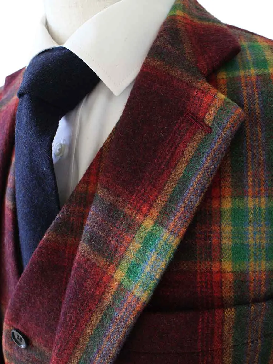 RAINBOW RED PLAID TWEED 3 PIECE SUIT