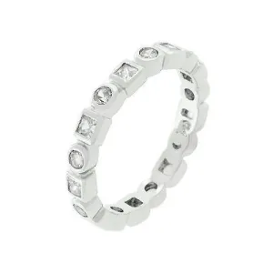 Rhodium Plated Eternity Stackable Band