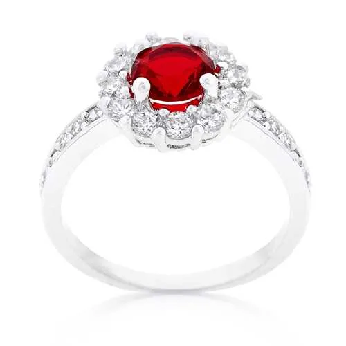 Ruby Red Halo Engagement Ring