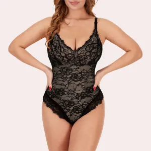 SheCurve® Plus Size Sexy Lace Bodysuits