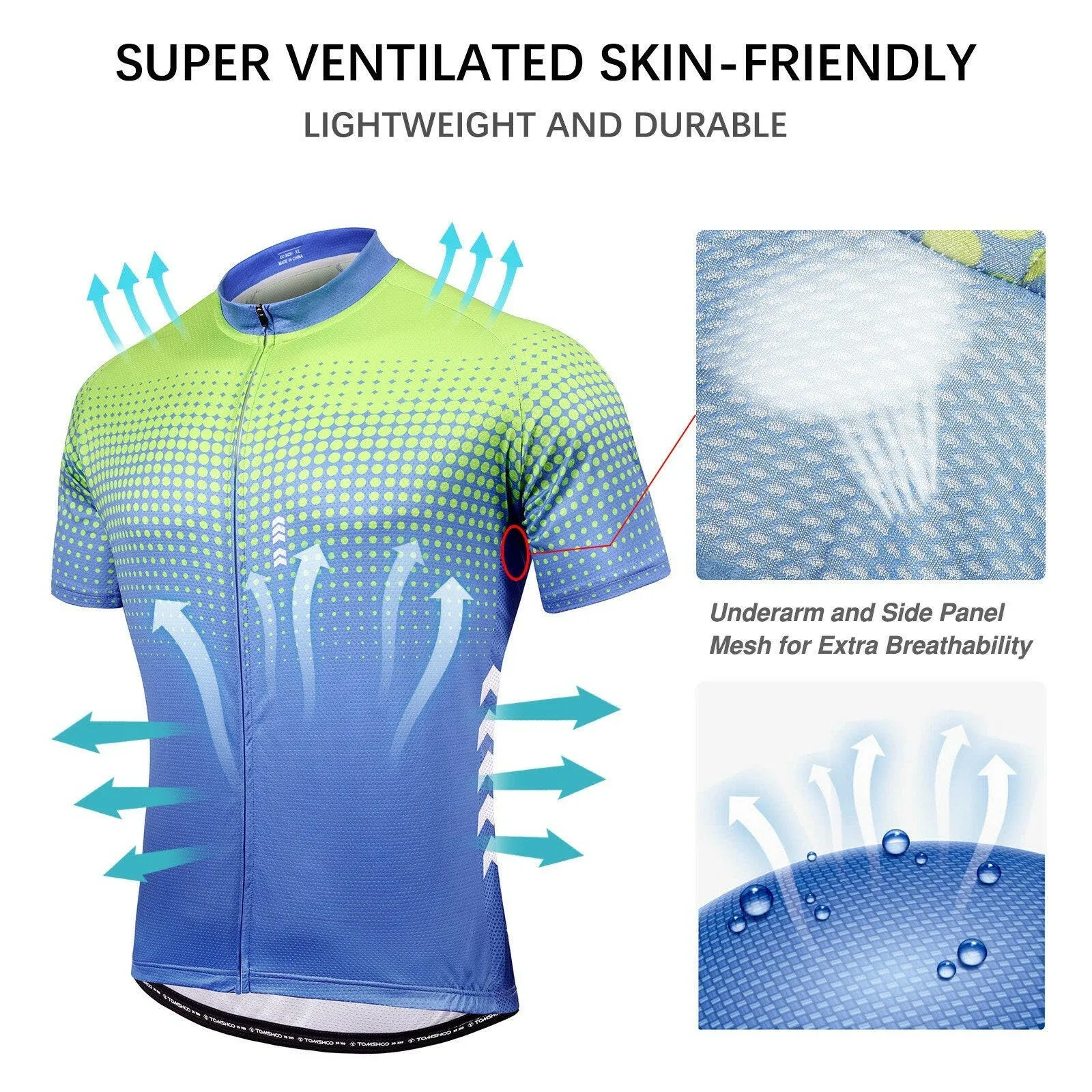 TOM SHOO Men's Summer Short Suits Cycling Set CyclingJersey with 5D Gel Padded Riding Shorts Quick Dry Breathable Cycling Jersey Set for Outdoor Sport Cycling Biking