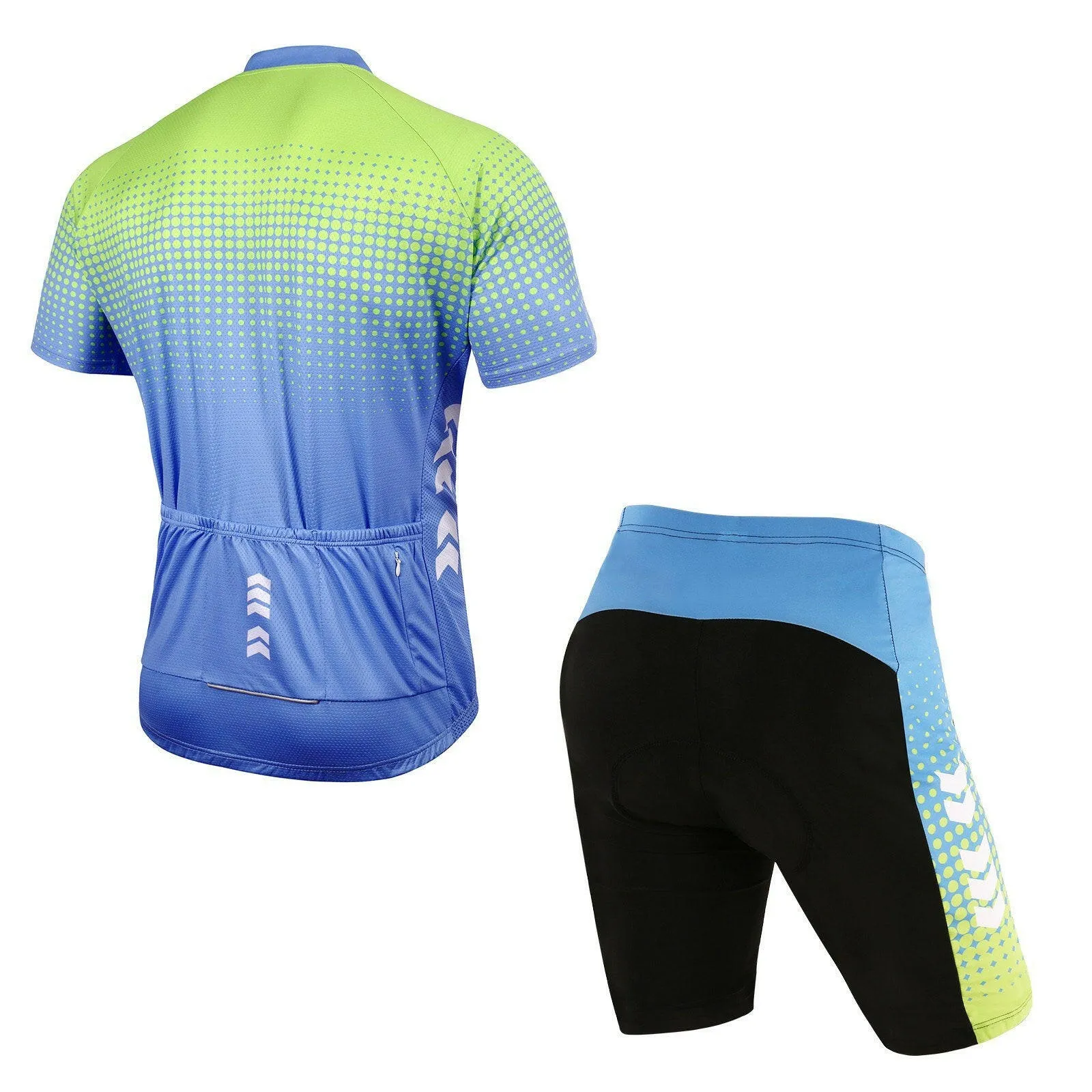 TOM SHOO Men's Summer Short Suits Cycling Set CyclingJersey with 5D Gel Padded Riding Shorts Quick Dry Breathable Cycling Jersey Set for Outdoor Sport Cycling Biking