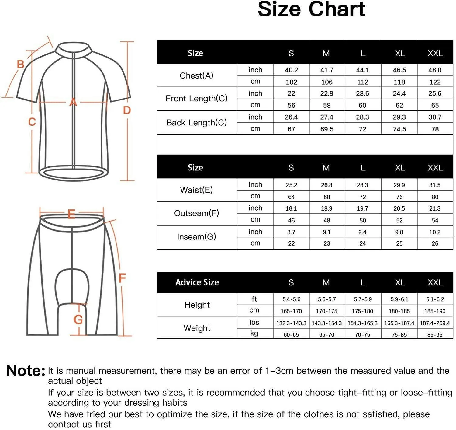 TOM SHOO Men's Summer Short Suits Cycling Set CyclingJersey with 5D Gel Padded Riding Shorts Quick Dry Breathable Cycling Jersey Set for Outdoor Sport Cycling Biking