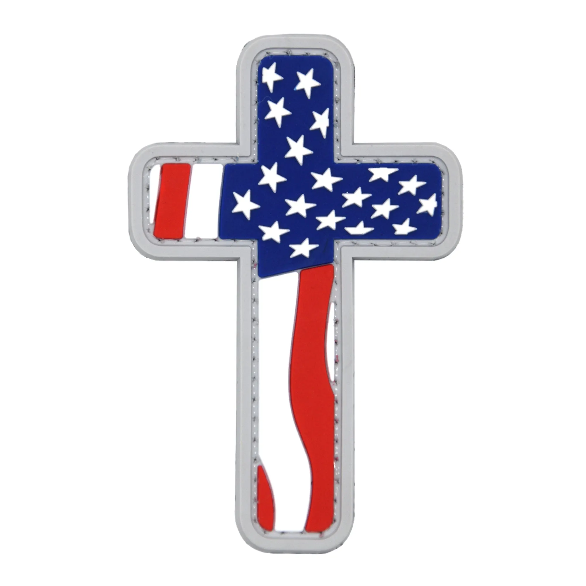 USA Flag Cross Shape Patch Full Color