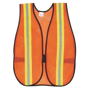 V201R MCR Mesh Safety Vest, 2" Lime/Silver Stripe, Orange