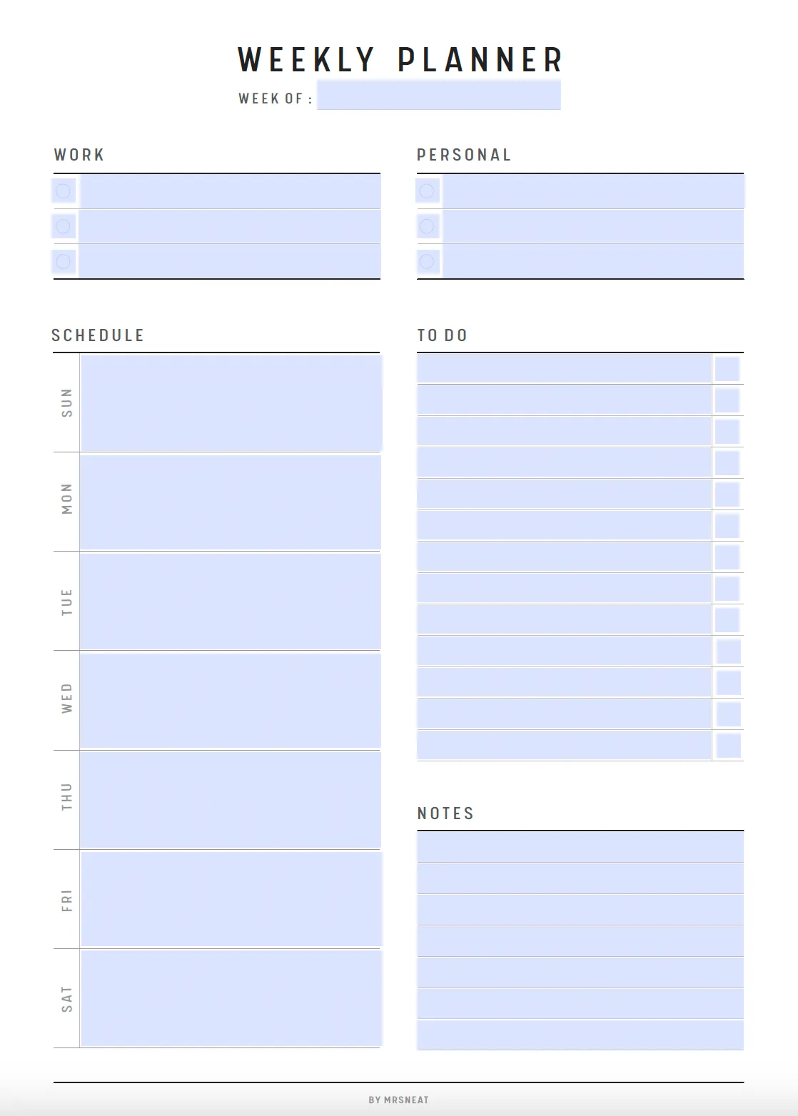 Weekly Planner Printable - M167/8