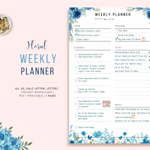 Weekly Planner Printable - M167/8