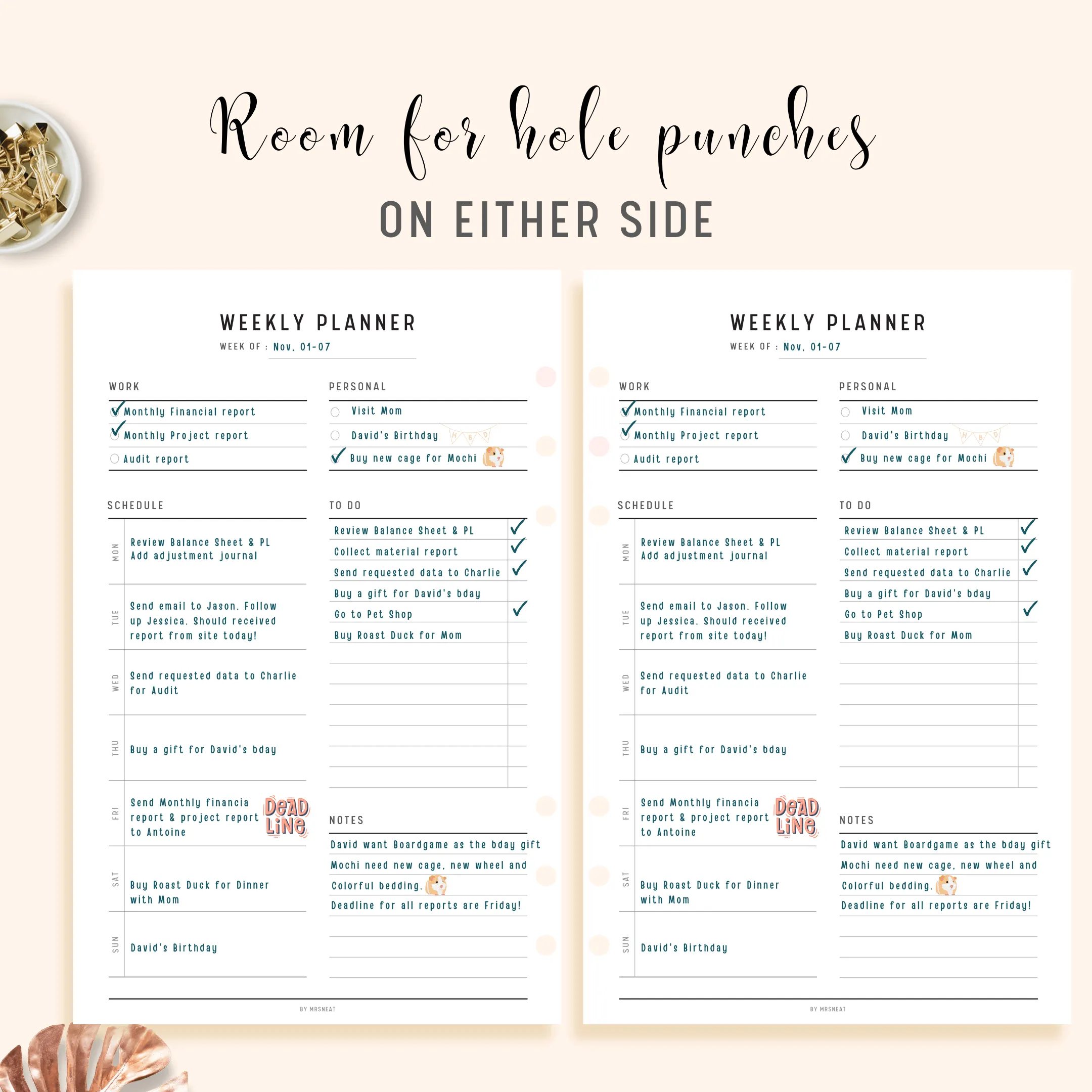 Weekly Planner Printable - M167/8