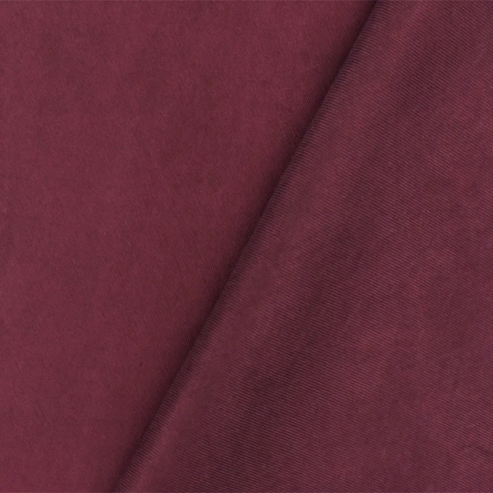 Wine Red Cupro Rayon Washed Twill Woven Fabric