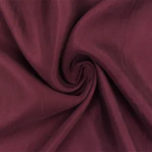 Wine Red Cupro Rayon Washed Twill Woven Fabric