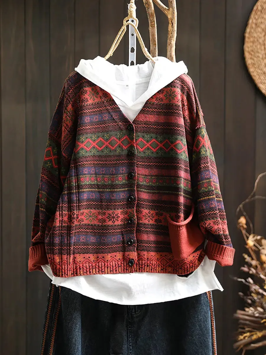 Women Geometric Knitted Sweater