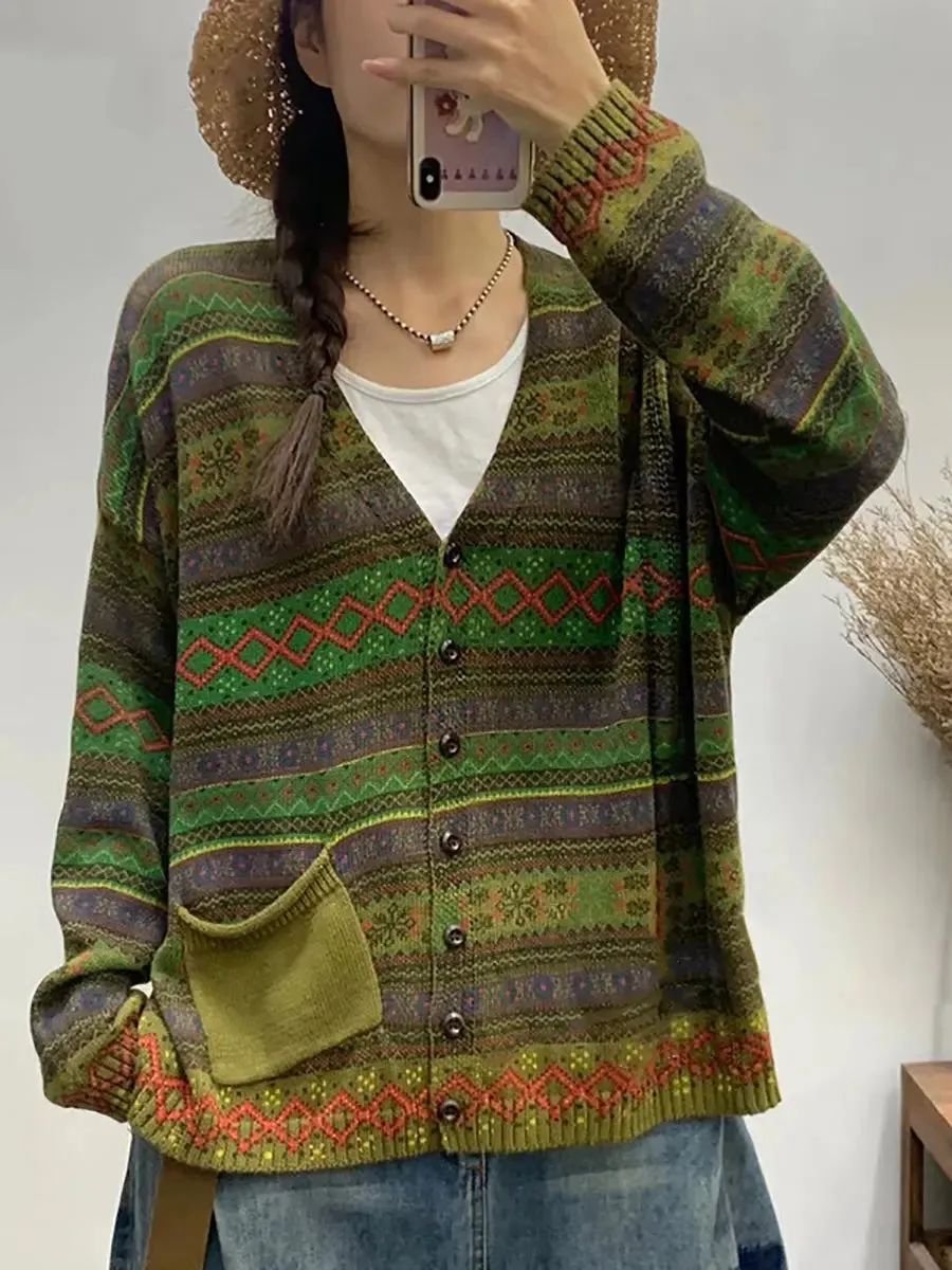 Women Geometric Knitted Sweater