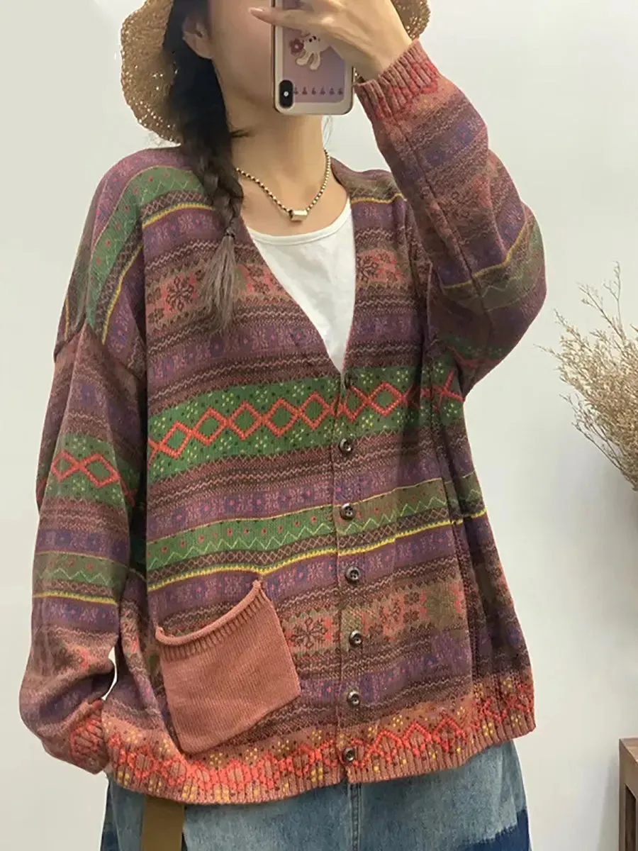 Women Geometric Knitted Sweater