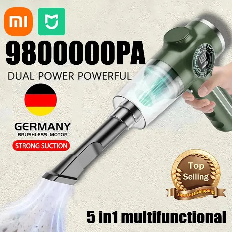 XIAOMI Mini Car Vacuum Cleaner 9800000Pa Digital Wireless Automobile Powerful Handheld Multifunction Household Cleaner Appliance